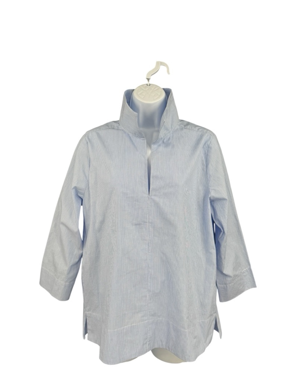Tuckernuck Light Blue Striped Popover Blouse